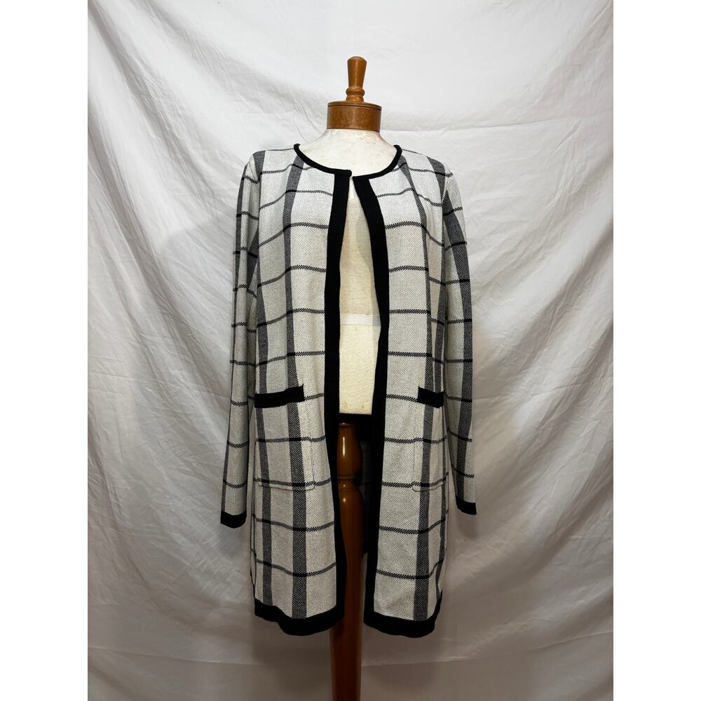 ELLE Long Cardigan Knit Sweater w/ Pockets (Size L)